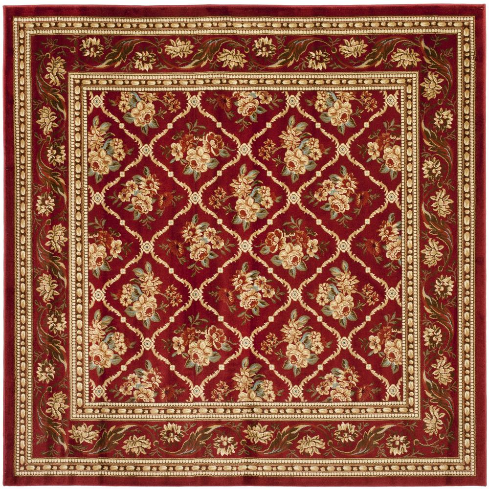 LYNDHURST, RED / RED, 6'-7" X 6'-7" Square, Area Rug. Picture 1