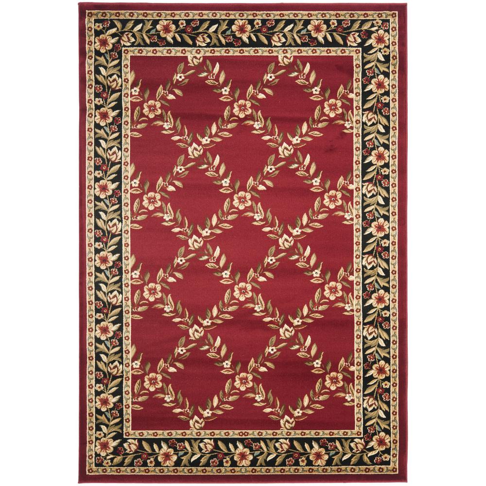 LYNDHURST, RED / BLACK, 5'-3" X 7'-6", Area Rug, LNH557-4090-5. Picture 1