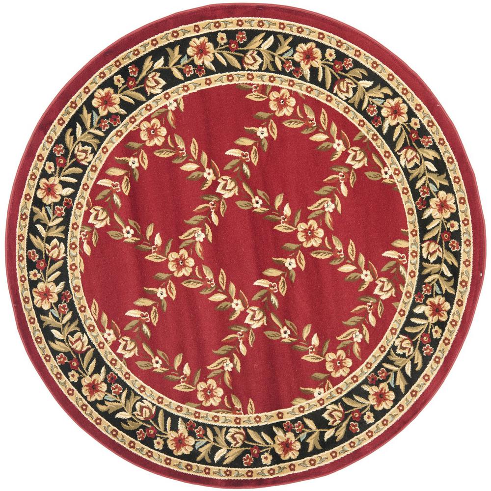 LYNDHURST, RED / BLACK, 5'-3" X 5'-3" Round, Area Rug, LNH557-4090-5R. Picture 1