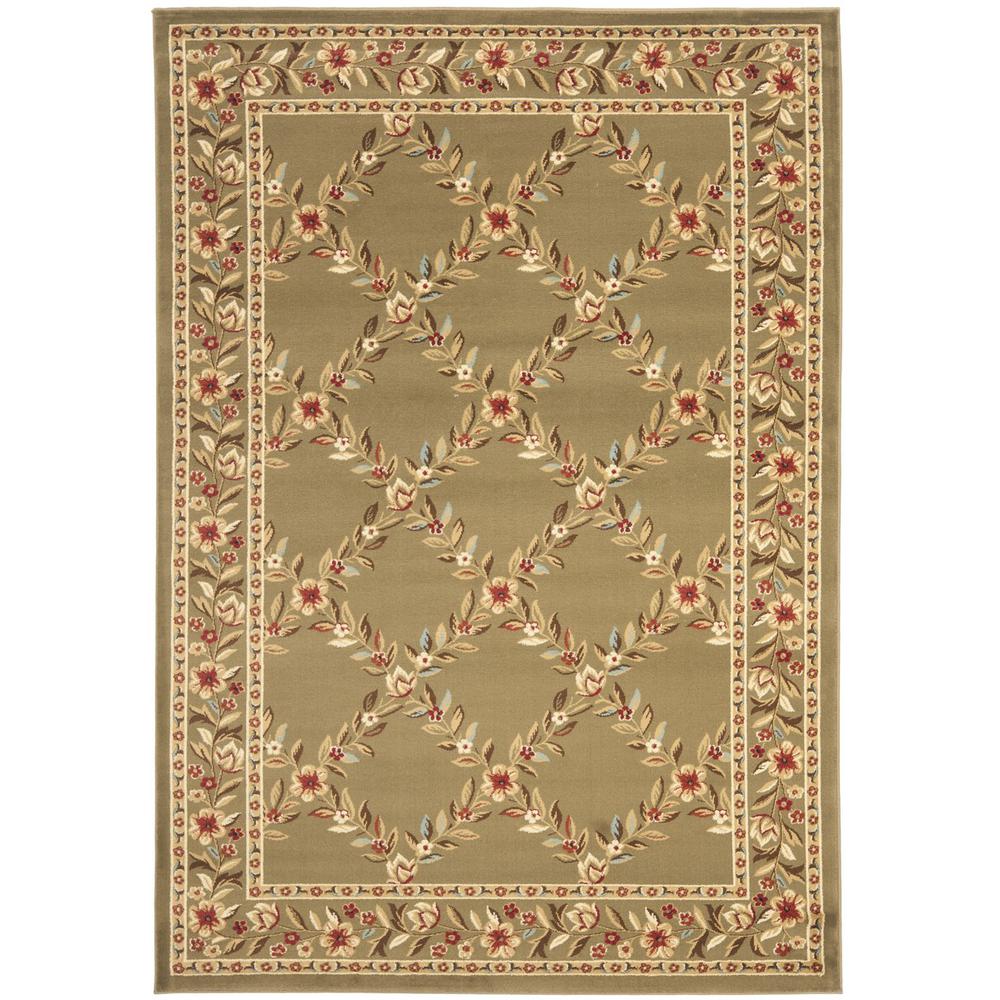 LYNDHURST, GREEN / GREEN, 5'-3" X 7'-6", Area Rug. Picture 1
