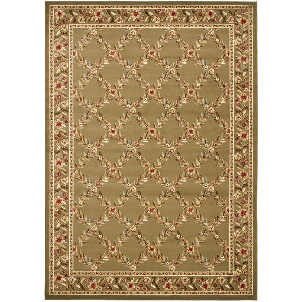 LYNDHURST, GREEN / GREEN, 8' X 11', Area Rug. Picture 1