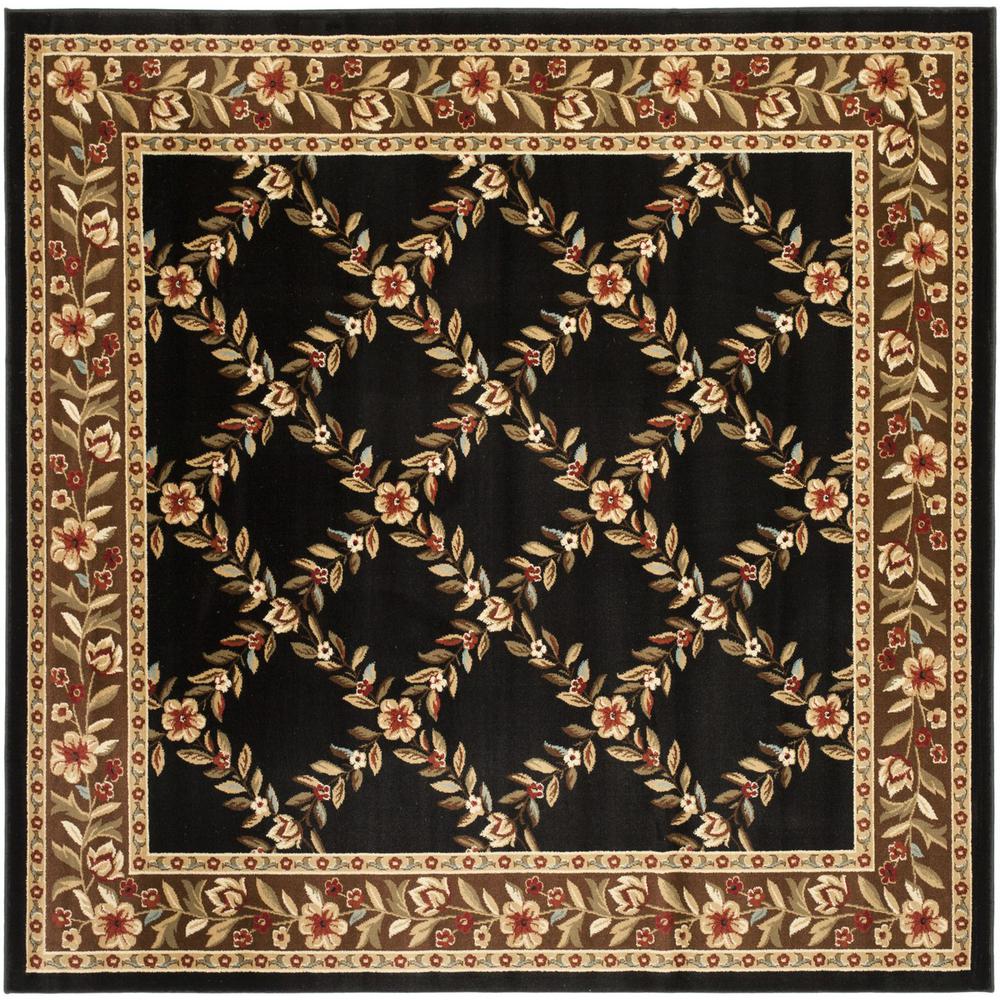 LYNDHURST, BLACK / BROWN, 6'-7" X 6'-7" Square, Area Rug. Picture 1