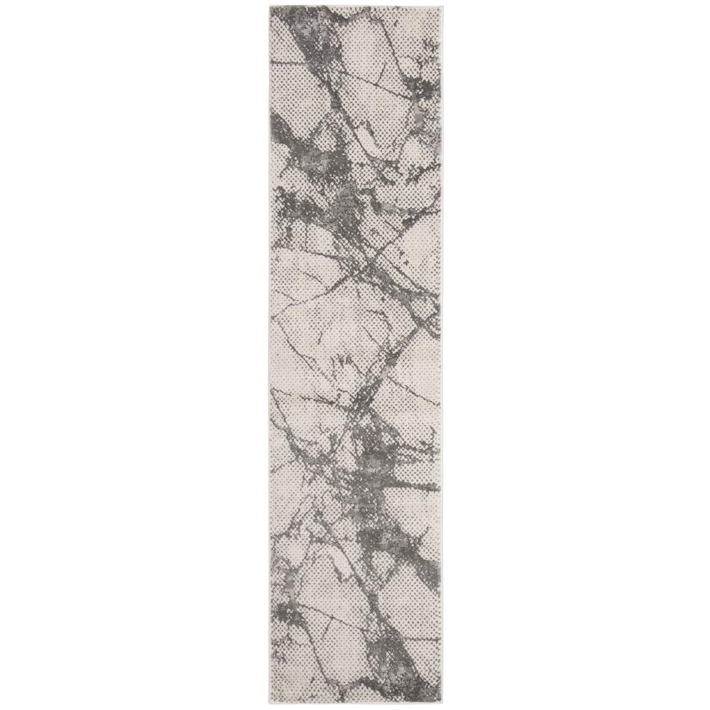 LUREX 100, IVORY / GREY, 2' X 8', Area Rug. Picture 1