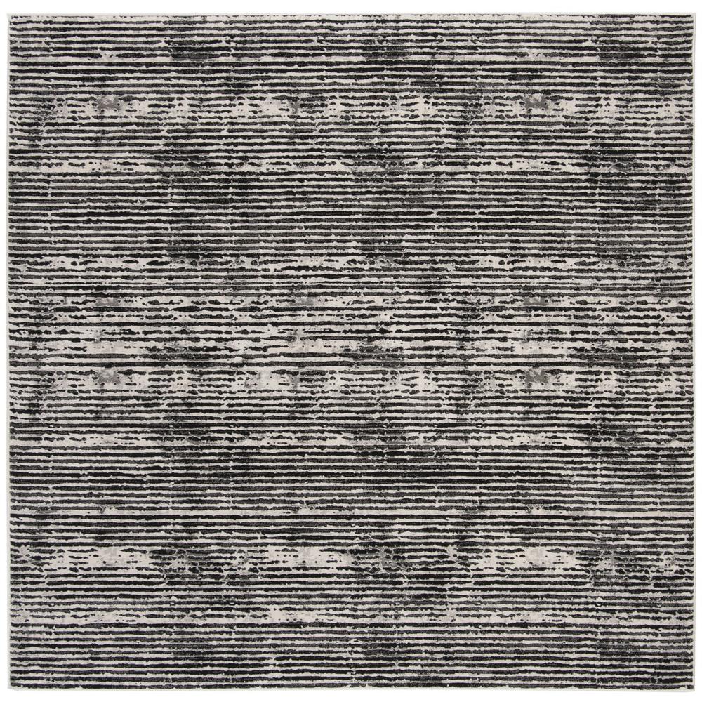 LUREX 100, BLACK / GREY, 6'-7" X 6'-7" Square, Area Rug. The main picture.