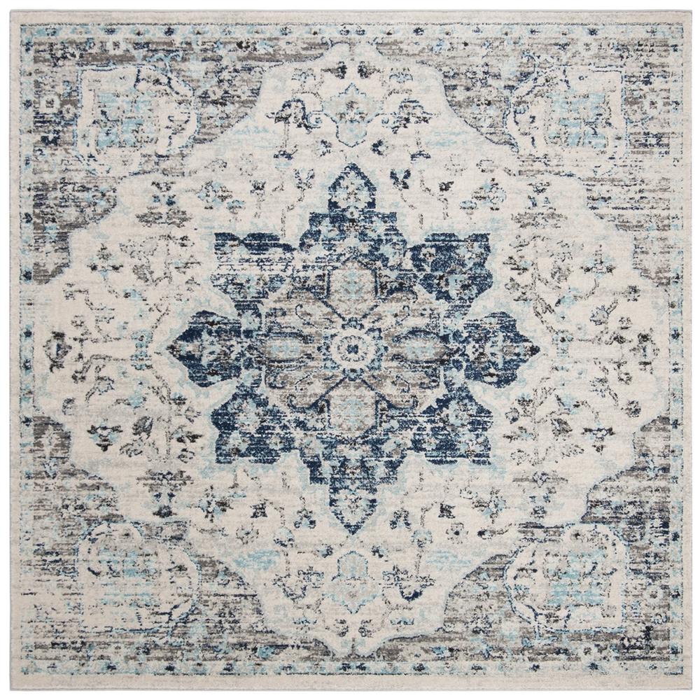 MADISON 900, IVORY / NAVY, 6'-7" X 6'-7" Square, Area Rug. Picture 1