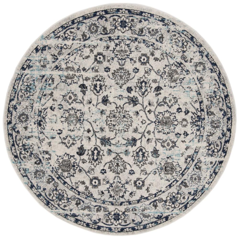 MADISON 900, LIGHT GREY / BLUE, 6'-7" X 6'-7" Round, Area Rug, MAD923F-7R. Picture 1