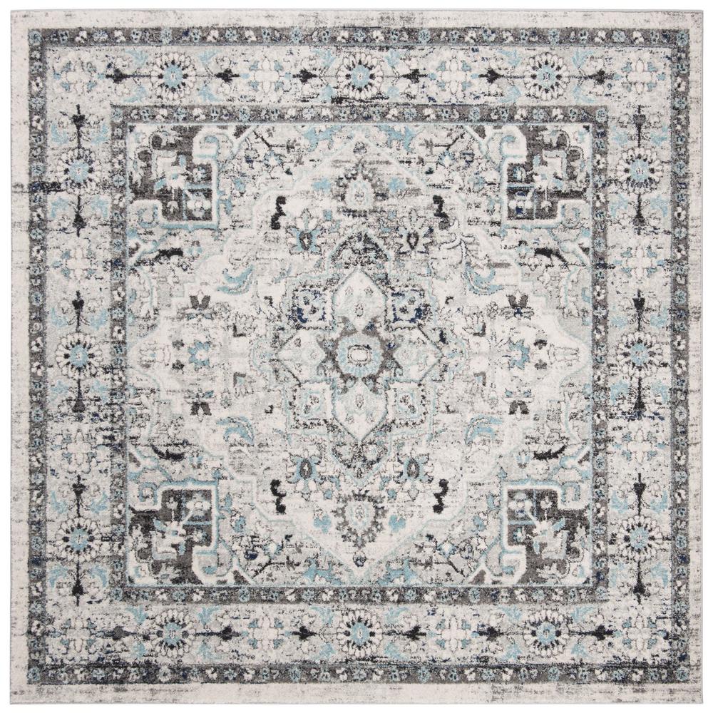 MADISON 900, LIGHT GREY / BLUE, 6'-7" X 6'-7" Square, Area Rug, MAD924F-7SQ. The main picture.