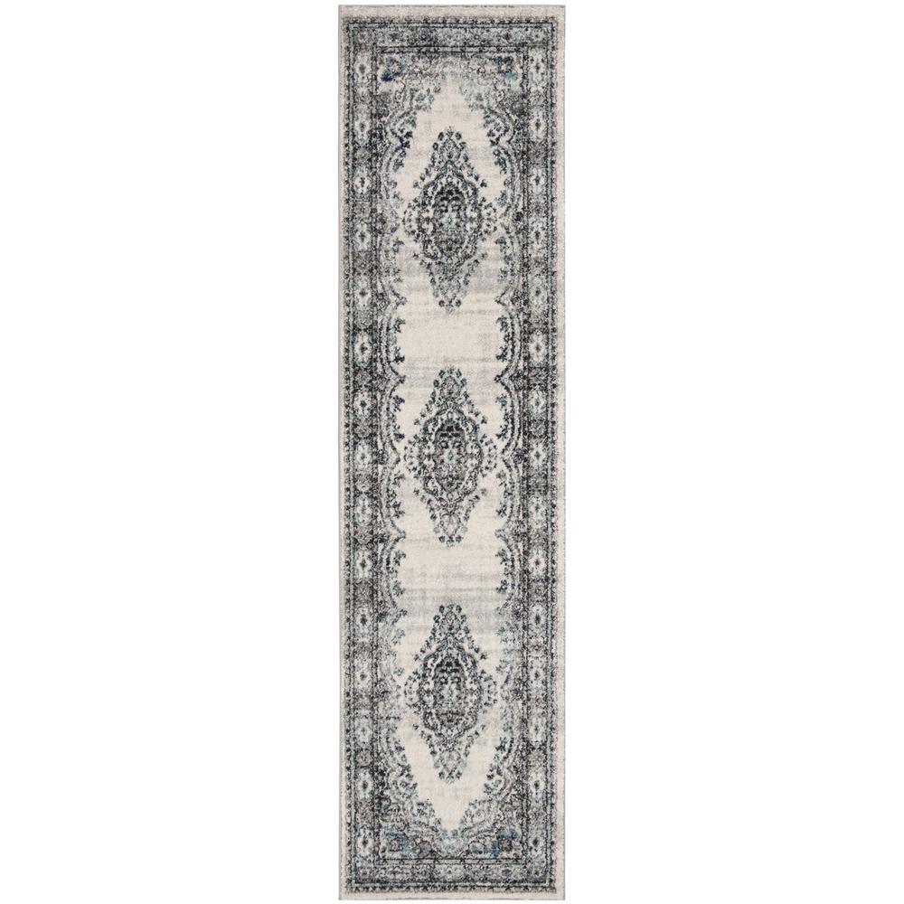 MADISON 900, LIGHT GREY / BLUE, 2' X 8', Area Rug, MAD926F-28. Picture 1