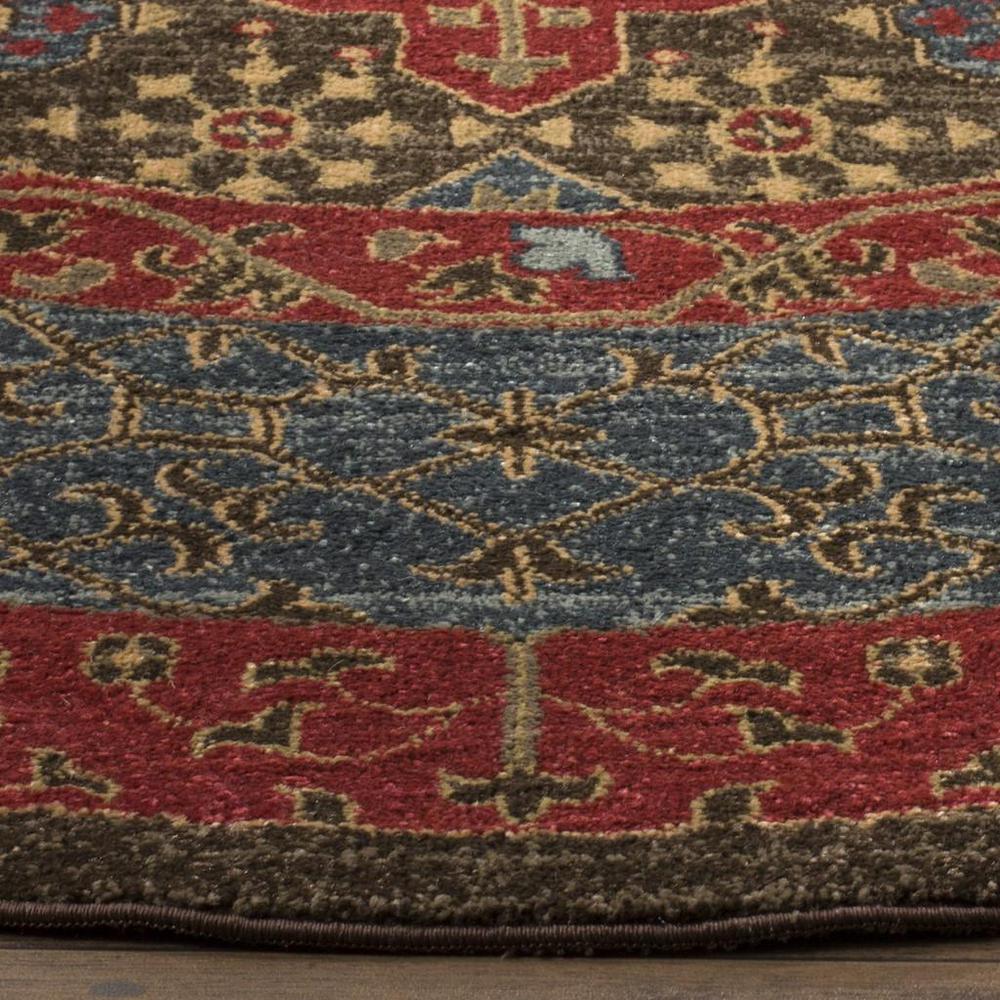 MAHAL, NAVY / RED, 5'-1" X 5'-1" Round, Area Rug. Picture 1