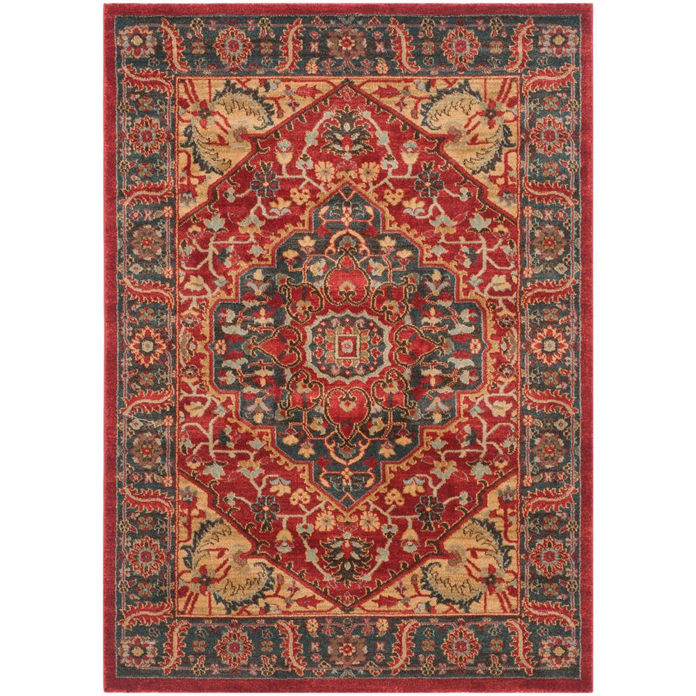 MAHAL, NAVY / RED, 4' X 5'-7", Area Rug, MAH621C-4. The main picture.