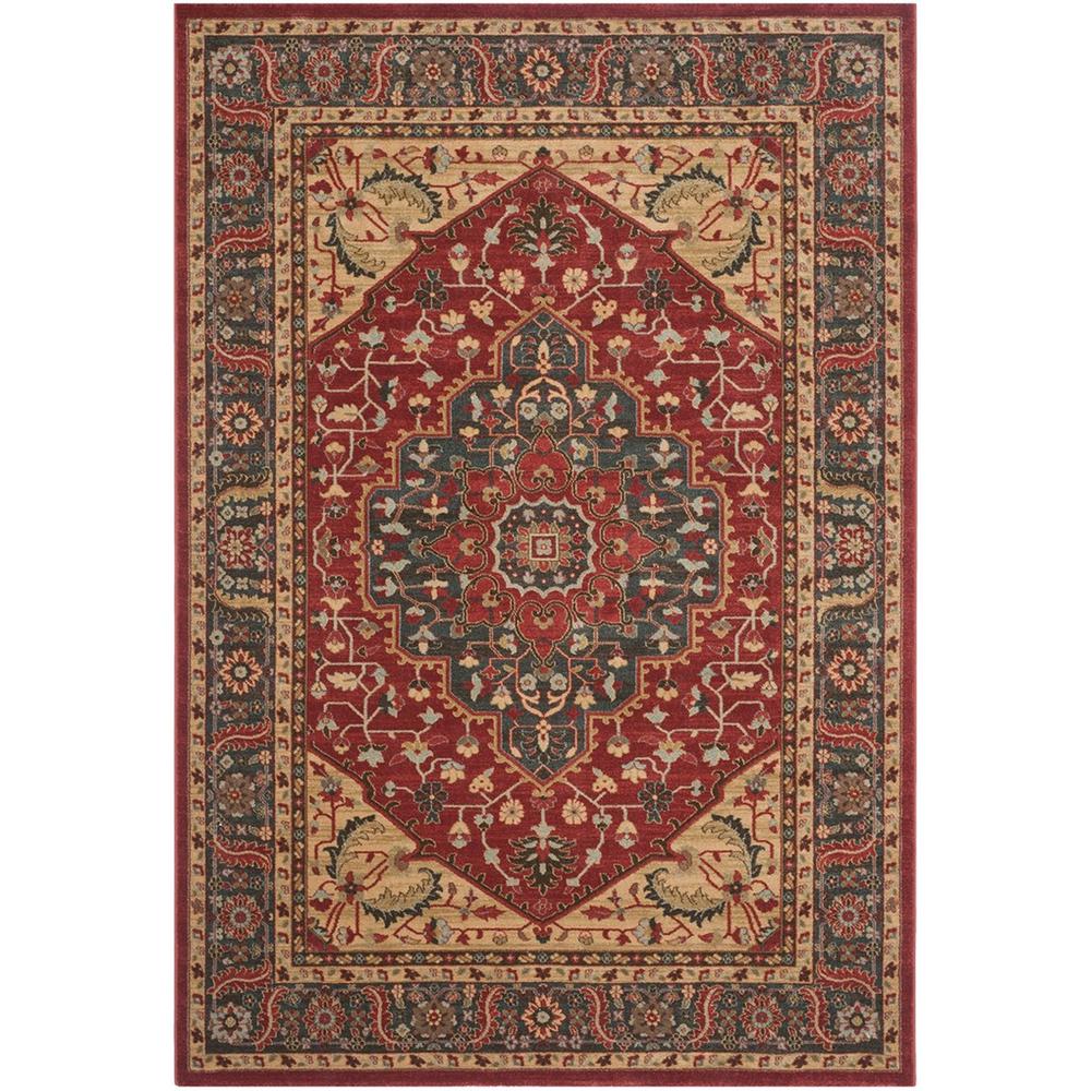 MAHAL, NAVY / RED, 6'-7" X 9'-2", Area Rug, MAH621C-6. Picture 1