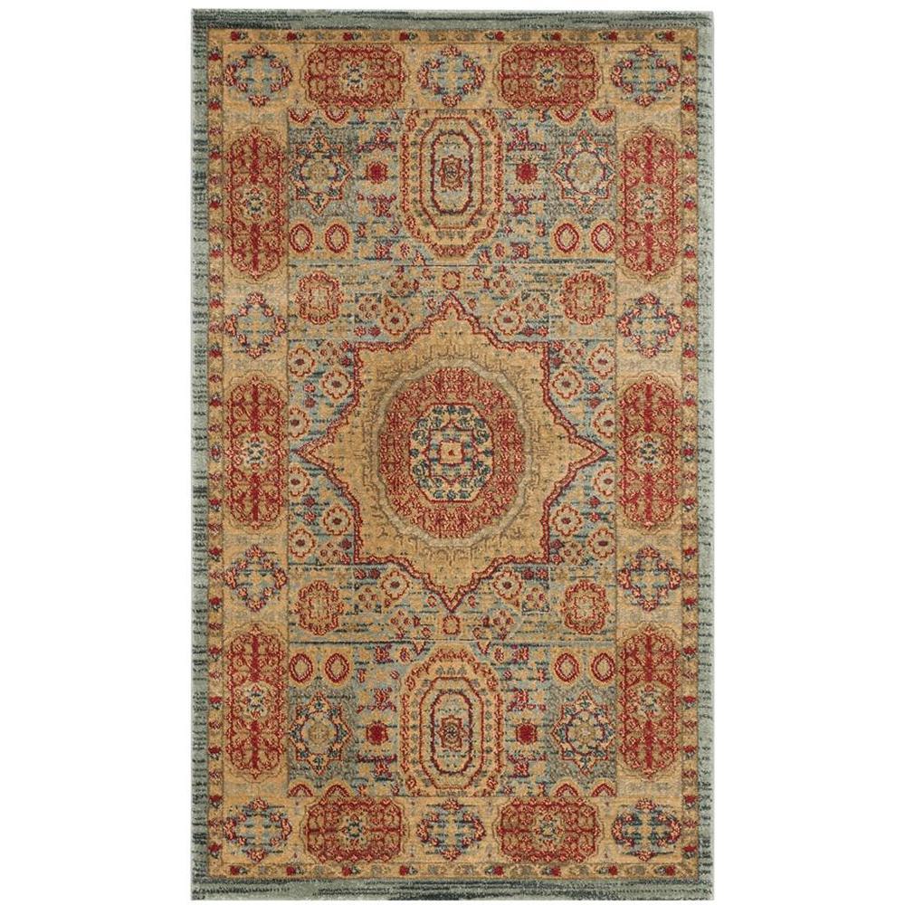 MAHAL, NAVY / RED, 3' X 5', Area Rug, MAH622C-3. Picture 1