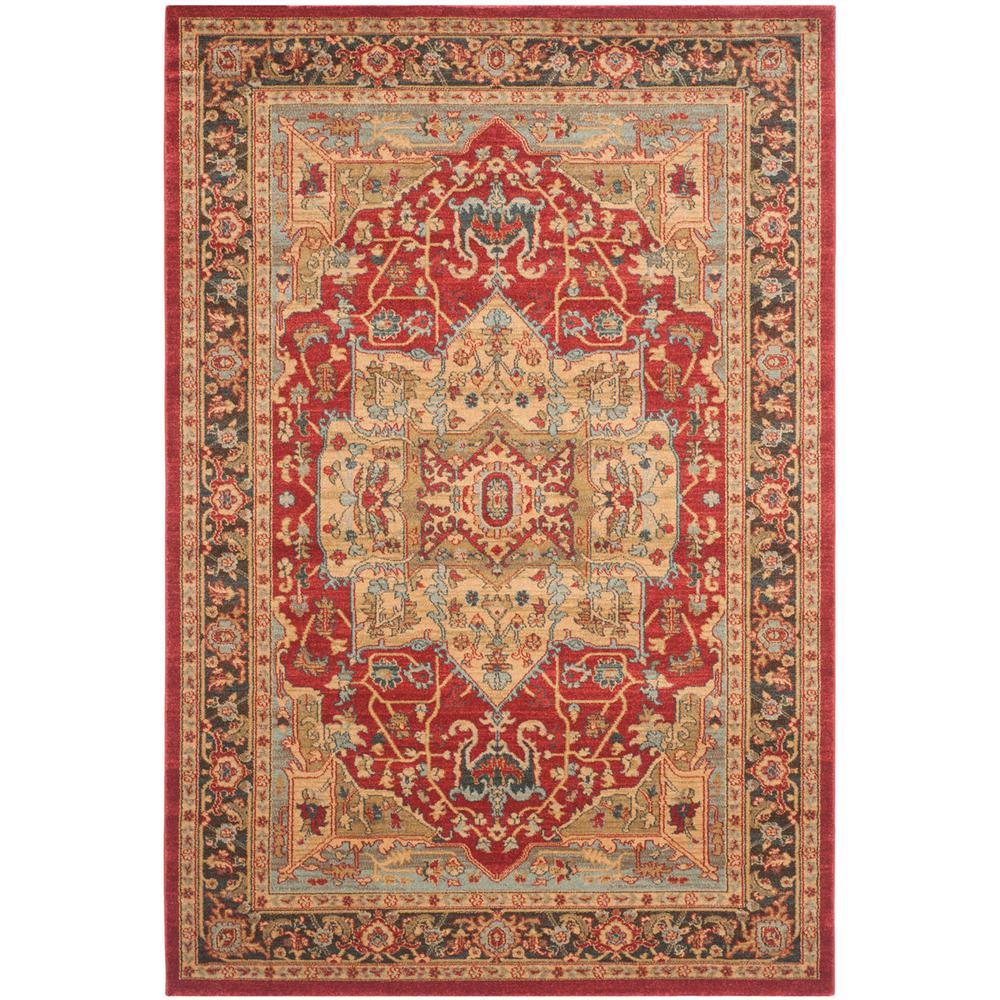 MAHAL, NATURAL / NAVY, 5'-1" X 7'-7", Area Rug. Picture 1