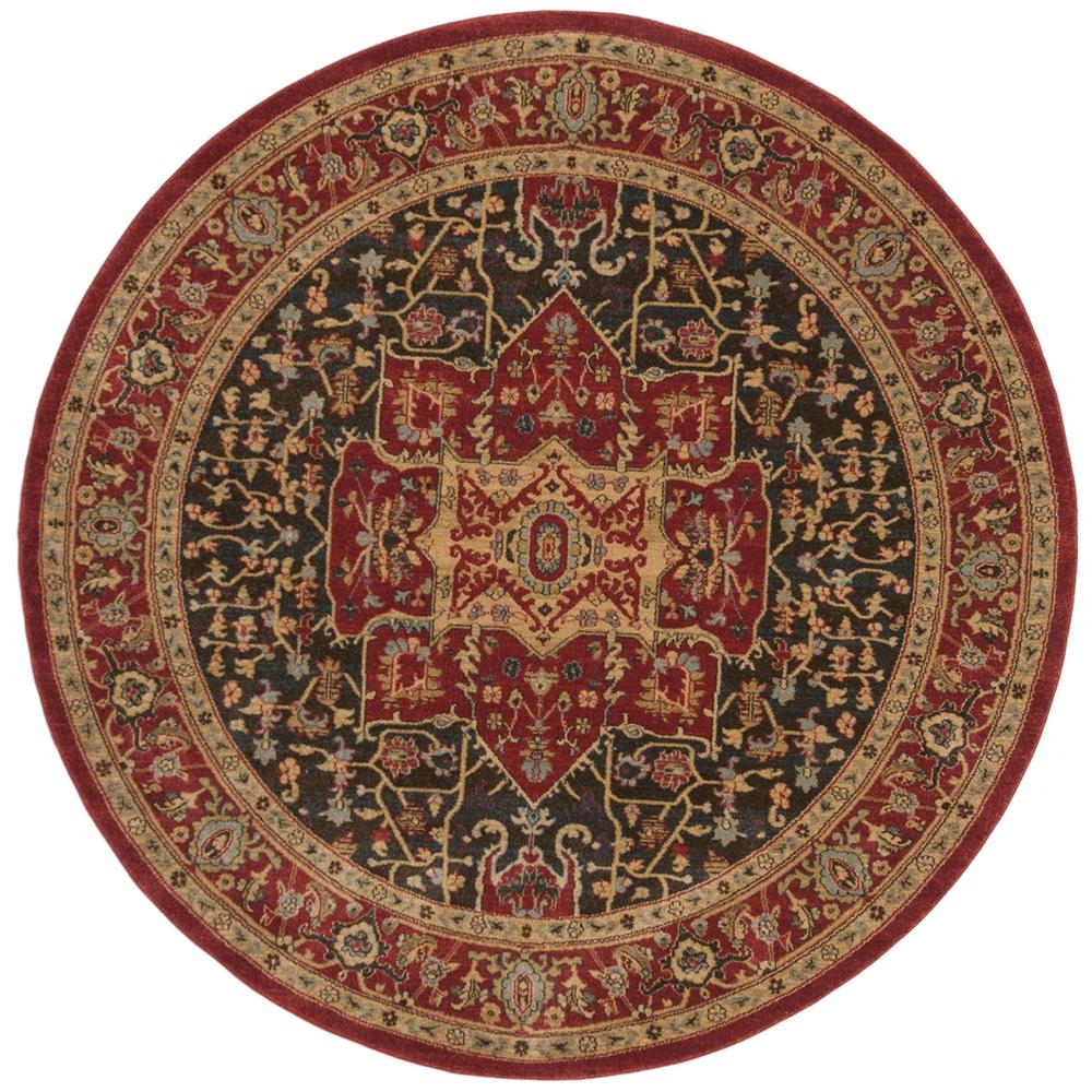 MAHAL, RED / RED, 6'-7" X 6'-7" Round, Area Rug. Picture 1