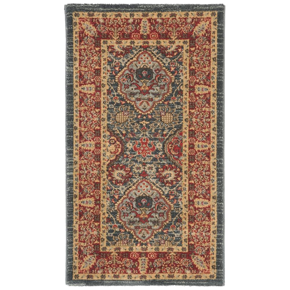 MAHAL, NAVY / RED, 2'-2" X 4', Area Rug. The main picture.