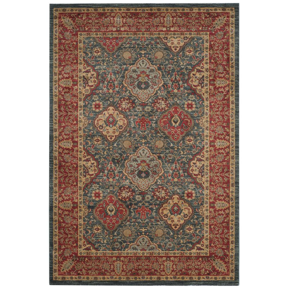 MAHAL, NAVY / RED, 5'-1" X 7'-7", Area Rug, MAH655C-5. Picture 1