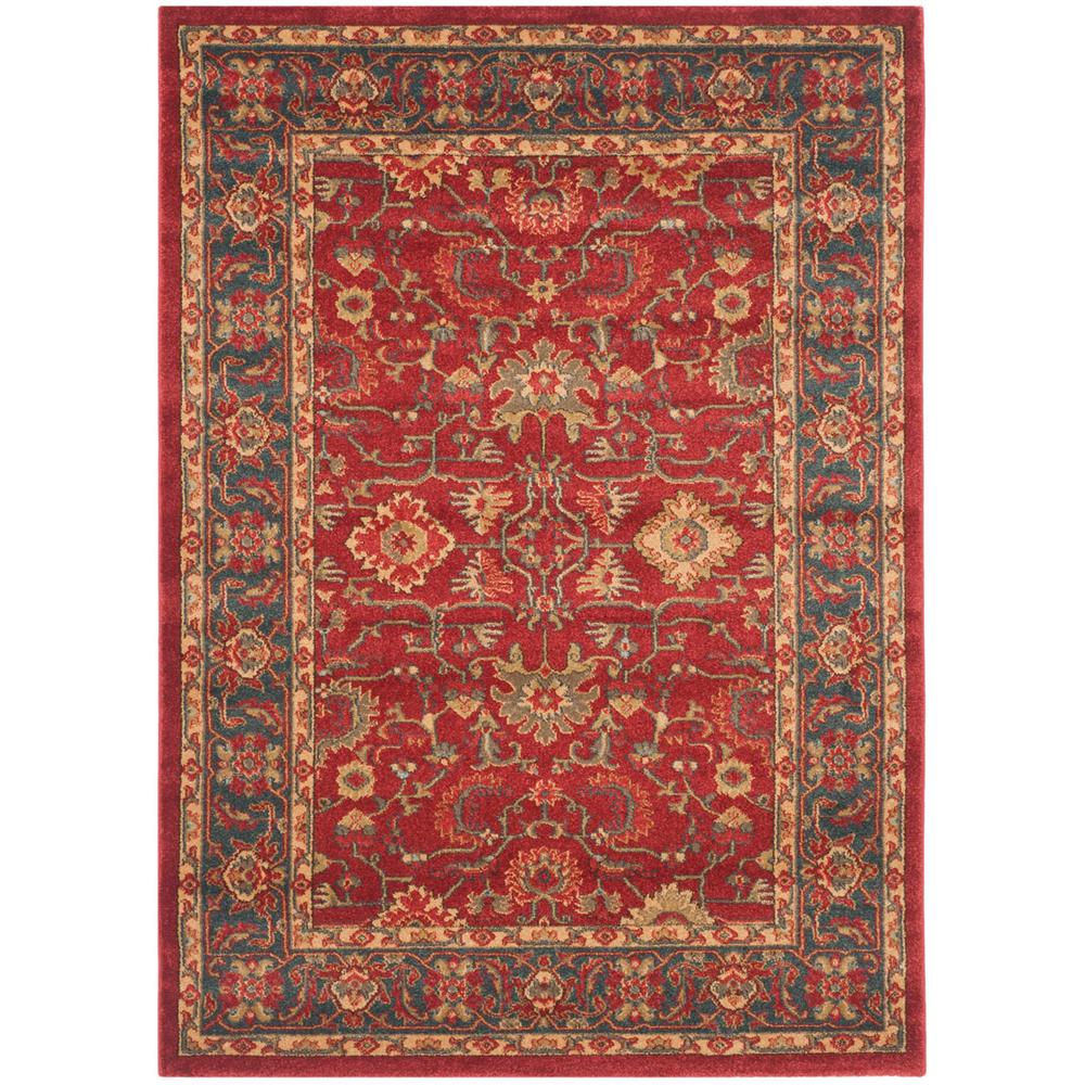 MAHAL, RED / NAVY, 10' X 14', Area Rug. Picture 1