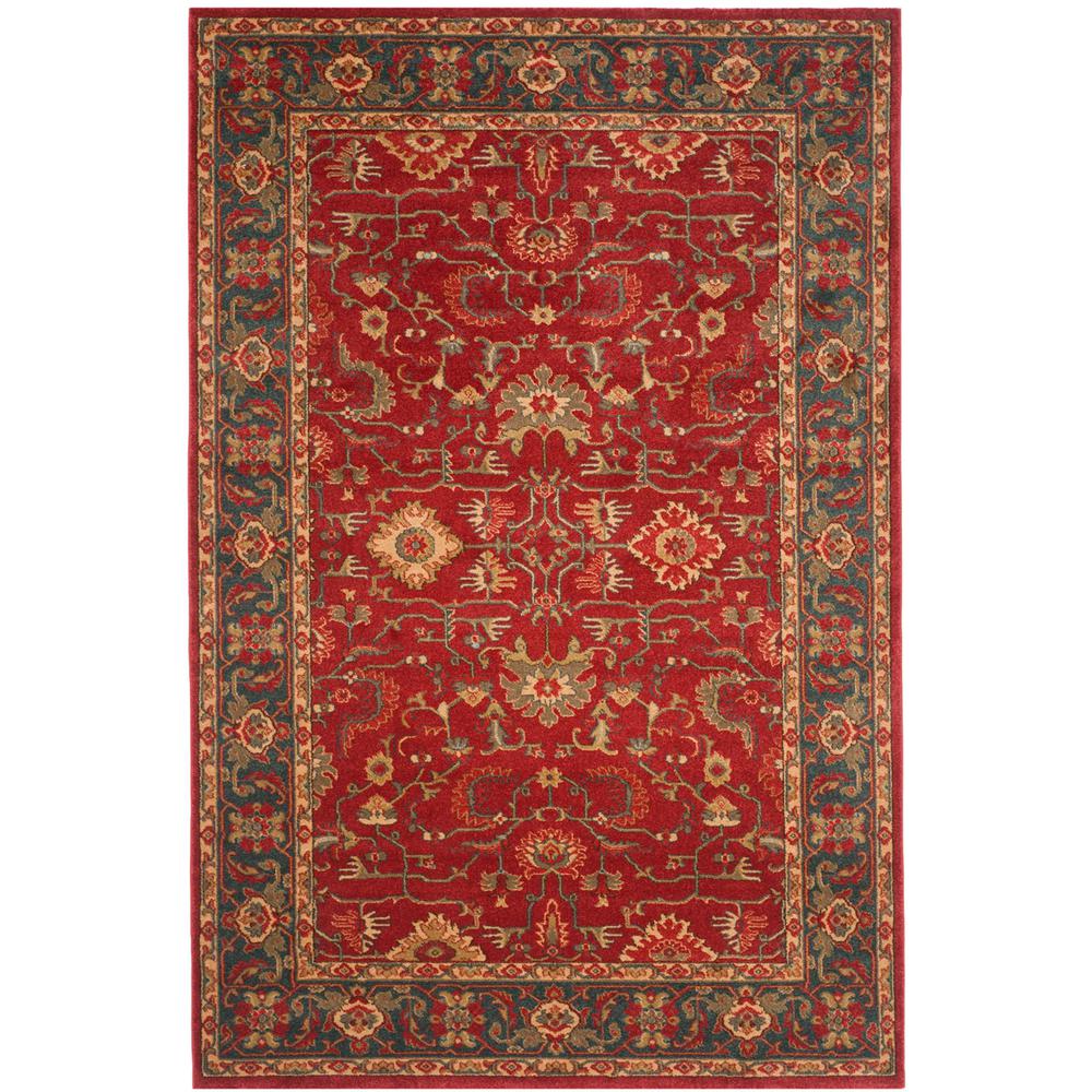 MAHAL, RED / NAVY, 5'-1" X 7'-7", Area Rug. Picture 1