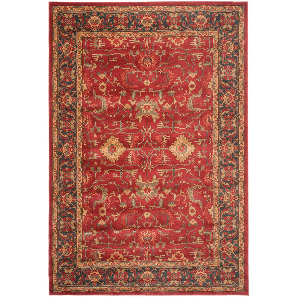 MAHAL, RED / NAVY, 6'-7" X 9'-2", Area Rug. Picture 1