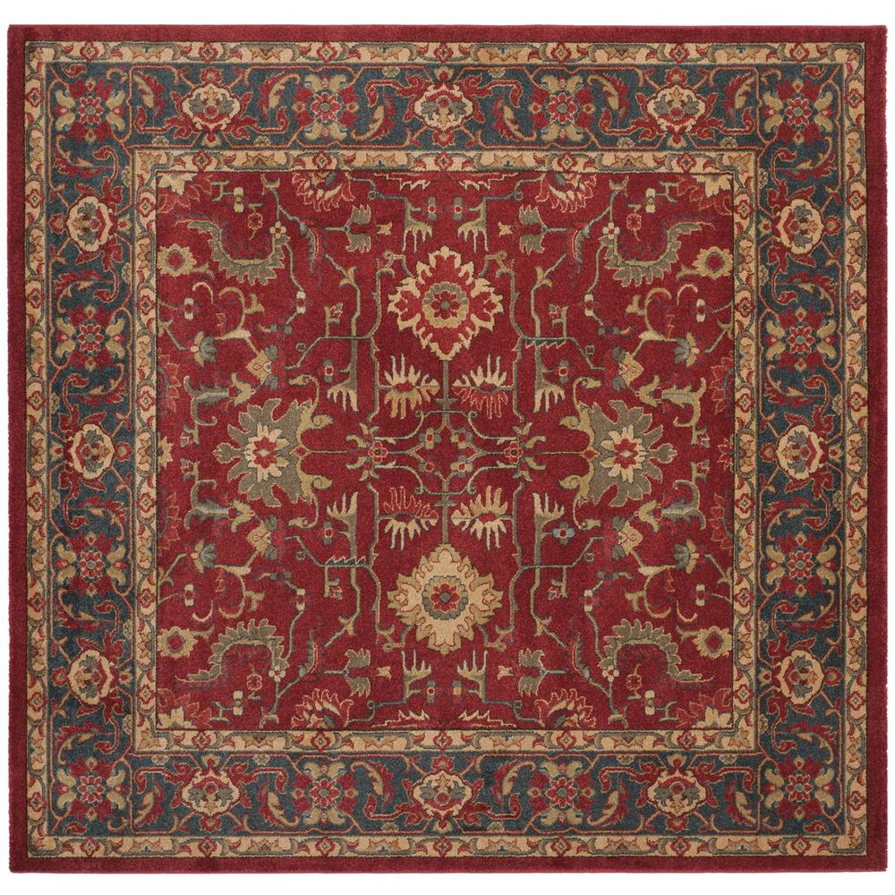 MAHAL, RED / NAVY, 6'-7" X 6'-7" Square, Area Rug. Picture 1