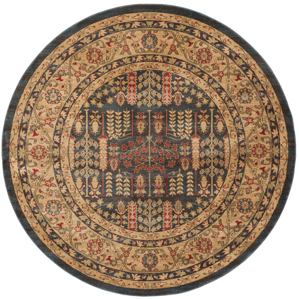 MAHAL, NAVY / NATURAL, 6'-7" X 6'-7" Round, Area Rug. Picture 1