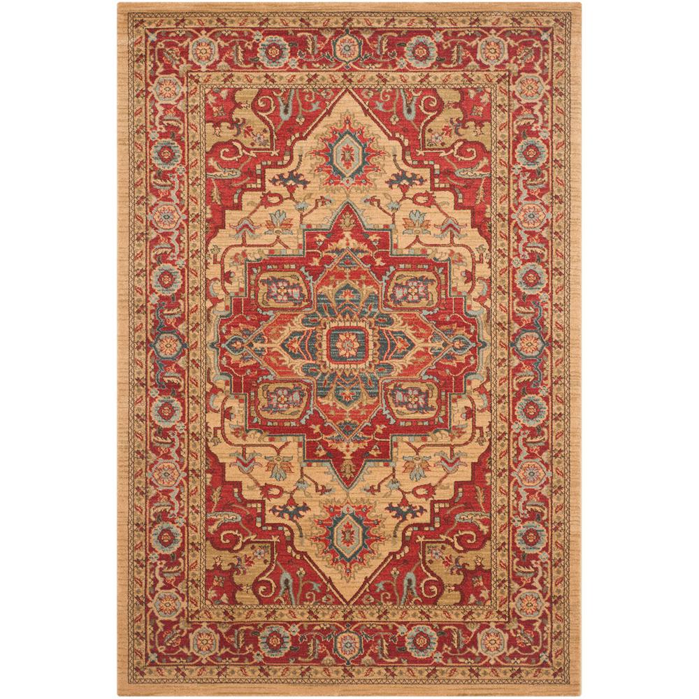MAHAL, RED / NATURAL, 5'-1" X 7'-7", Area Rug, MAH698A-5. Picture 1
