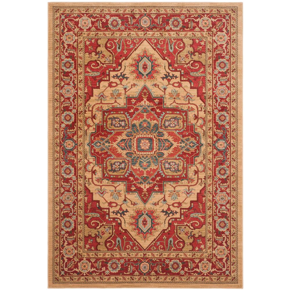 MAHAL, RED / NATURAL, 6'-7" X 9'-2", Area Rug, MAH698A-6. Picture 1
