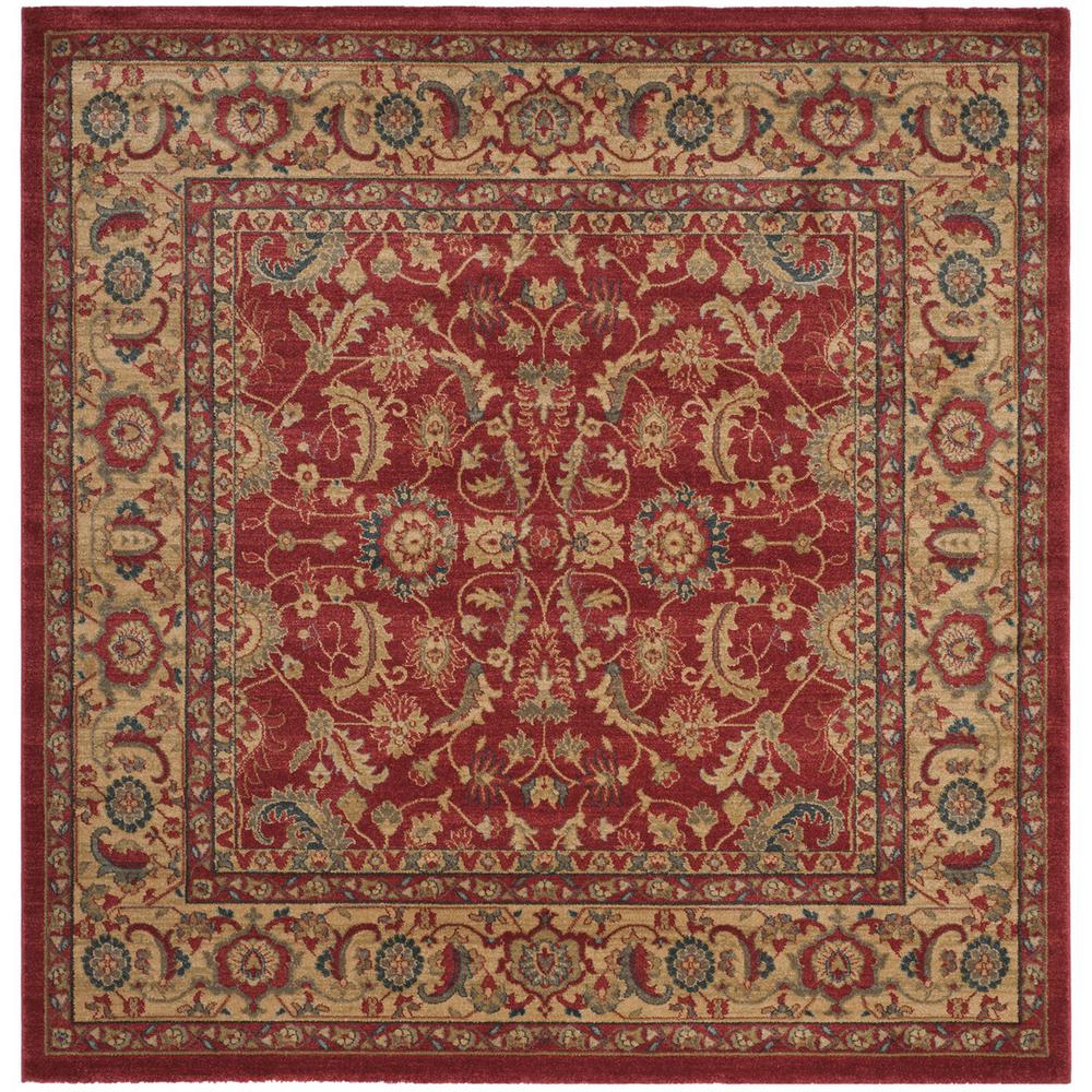 MAHAL, RED / NATURAL, 6'-7" X 6'-7" Square, Area Rug, MAH699A-7SQ. Picture 1