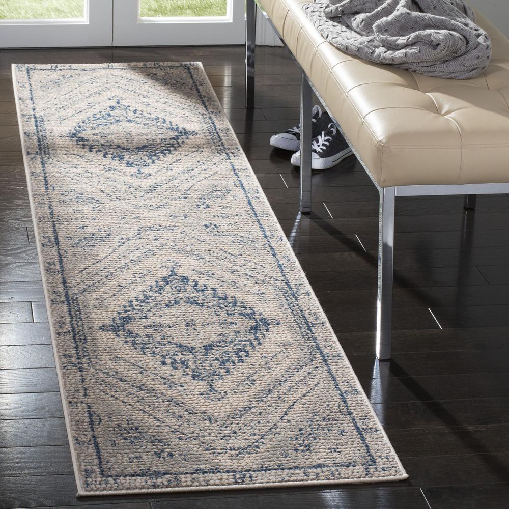MARSEILLE 400, NAVY / IVORY, 2' X 8', Area Rug, MAR411N-28. Picture 1