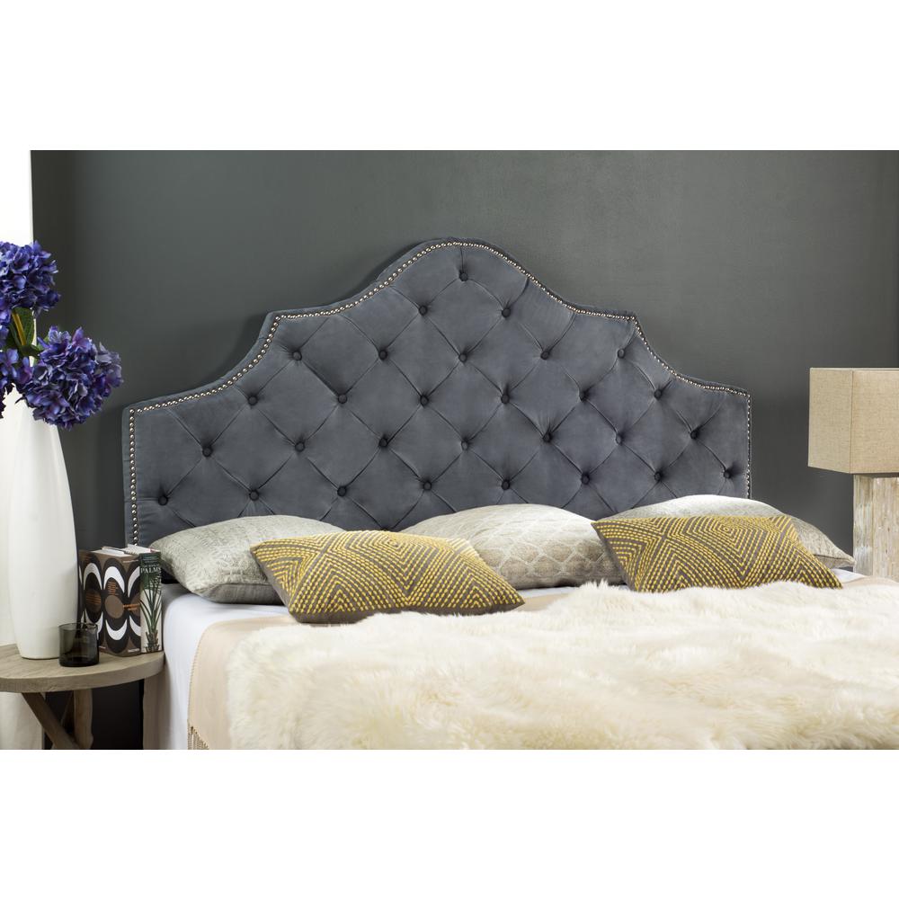 AREBELLE  GREY TUFTED HEADBOARD - SILVER NAIL HEAD, MCR4035D. Picture 3