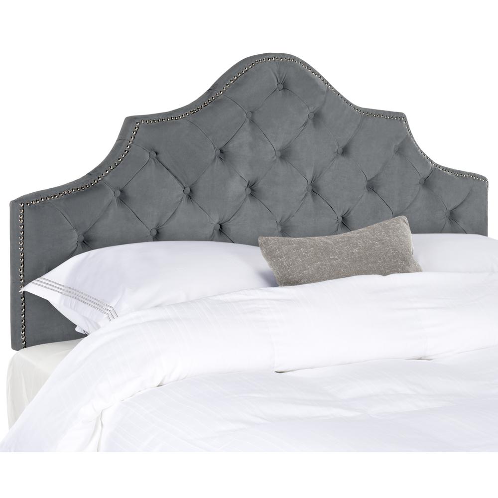 AREBELLE  GREY TUFTED HEADBOARD - SILVER NAIL HEAD, MCR4036D. Picture 4