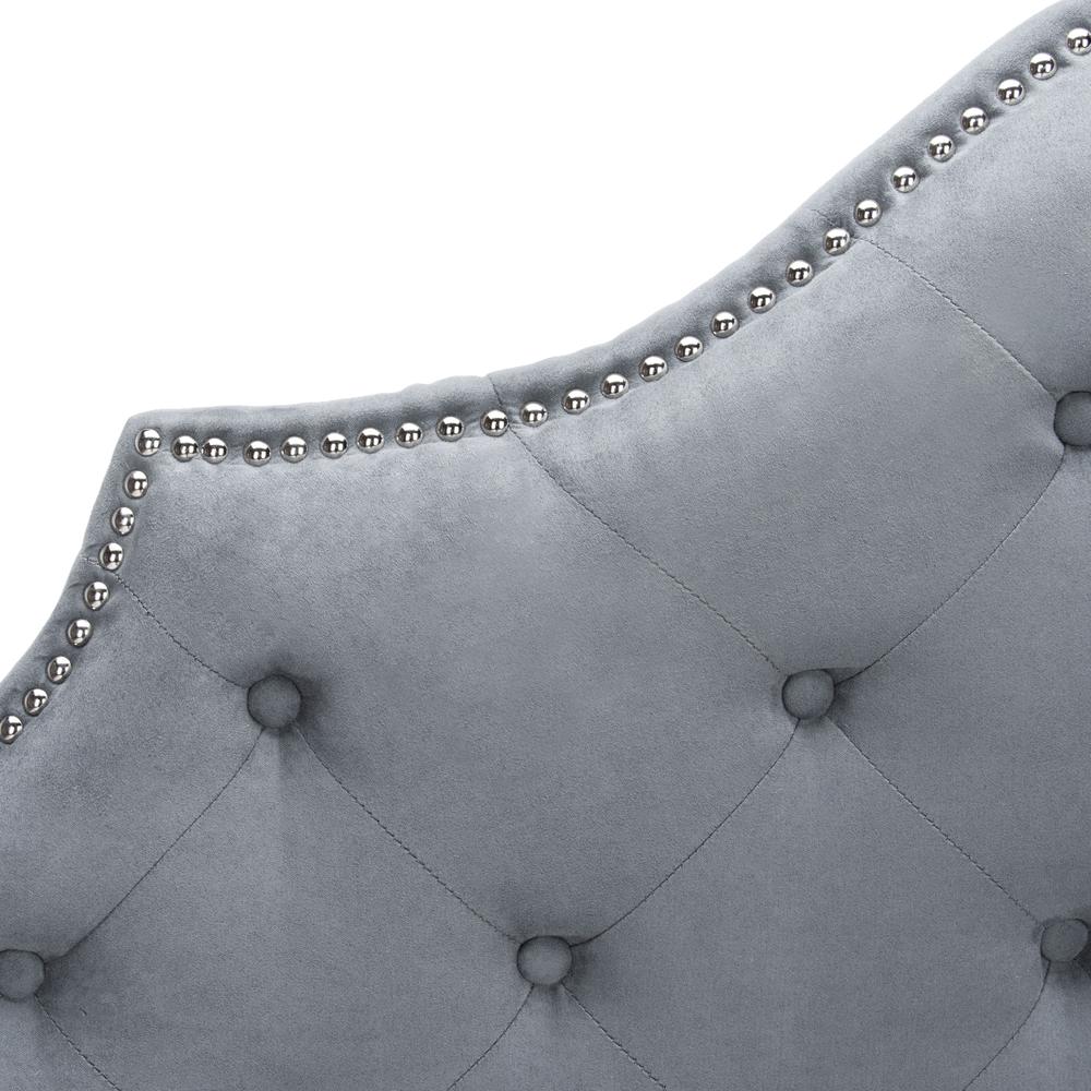 AREBELLE  GREY TUFTED HEADBOARD - SILVER NAIL HEAD, MCR4036D. Picture 1
