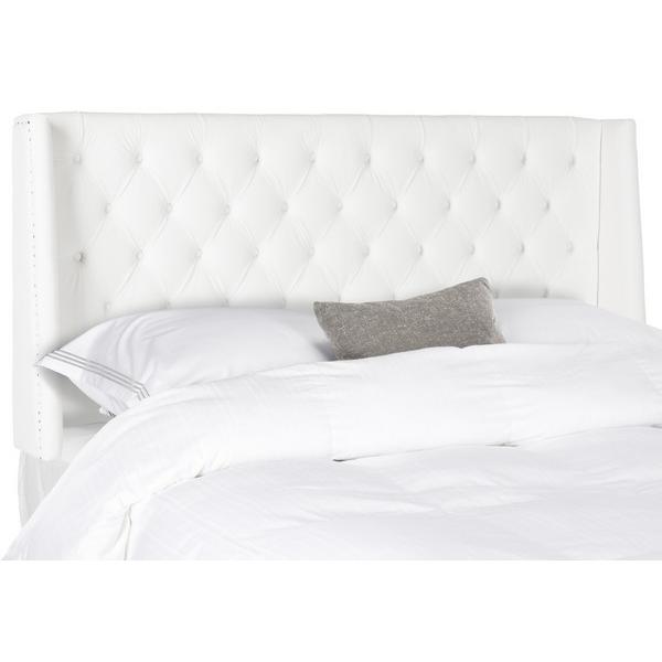 LONDON WHITE TUFTED WINGED HEADBOARD - FLAT NAIL HEADS, MCR4048F-F. Picture 1
