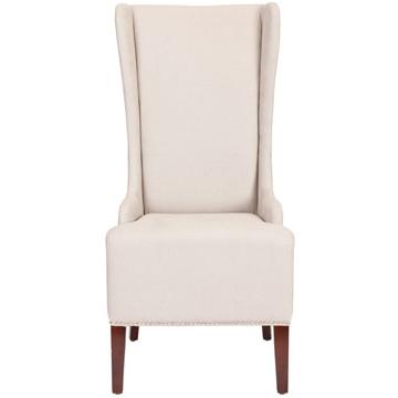 BECALL 20''H LINEN DINING CHAIR - SILVER NAIL HEADS. Picture 1