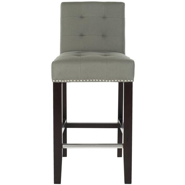 THOMPSON 23.9" LINEN COUNTER STOOL W/ SILVER NAILHEADS, MCR4511C. The main picture.