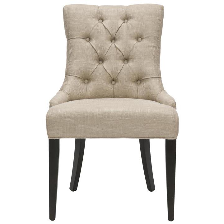 AMANDA 19''H LINEN TUFTED CHAIR - NICKEL NAIL HEADS. The main picture.