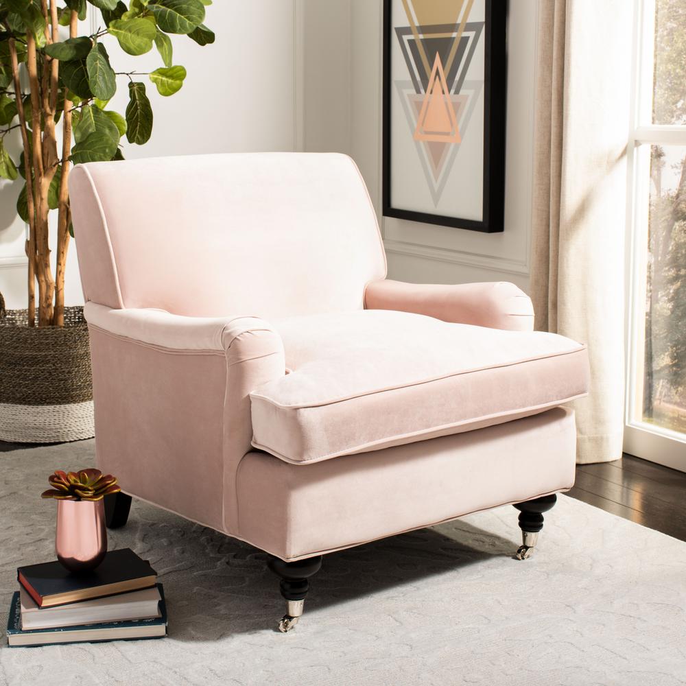Chloe Club Chair, Blush Pink/Espresso. Picture 7