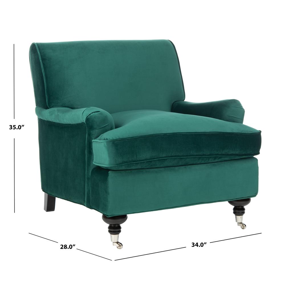 Chloe Club Chair, Emerald/Espresso. Picture 5