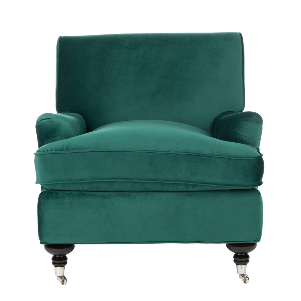 Chloe Club Chair, Emerald/Espresso. Picture 1