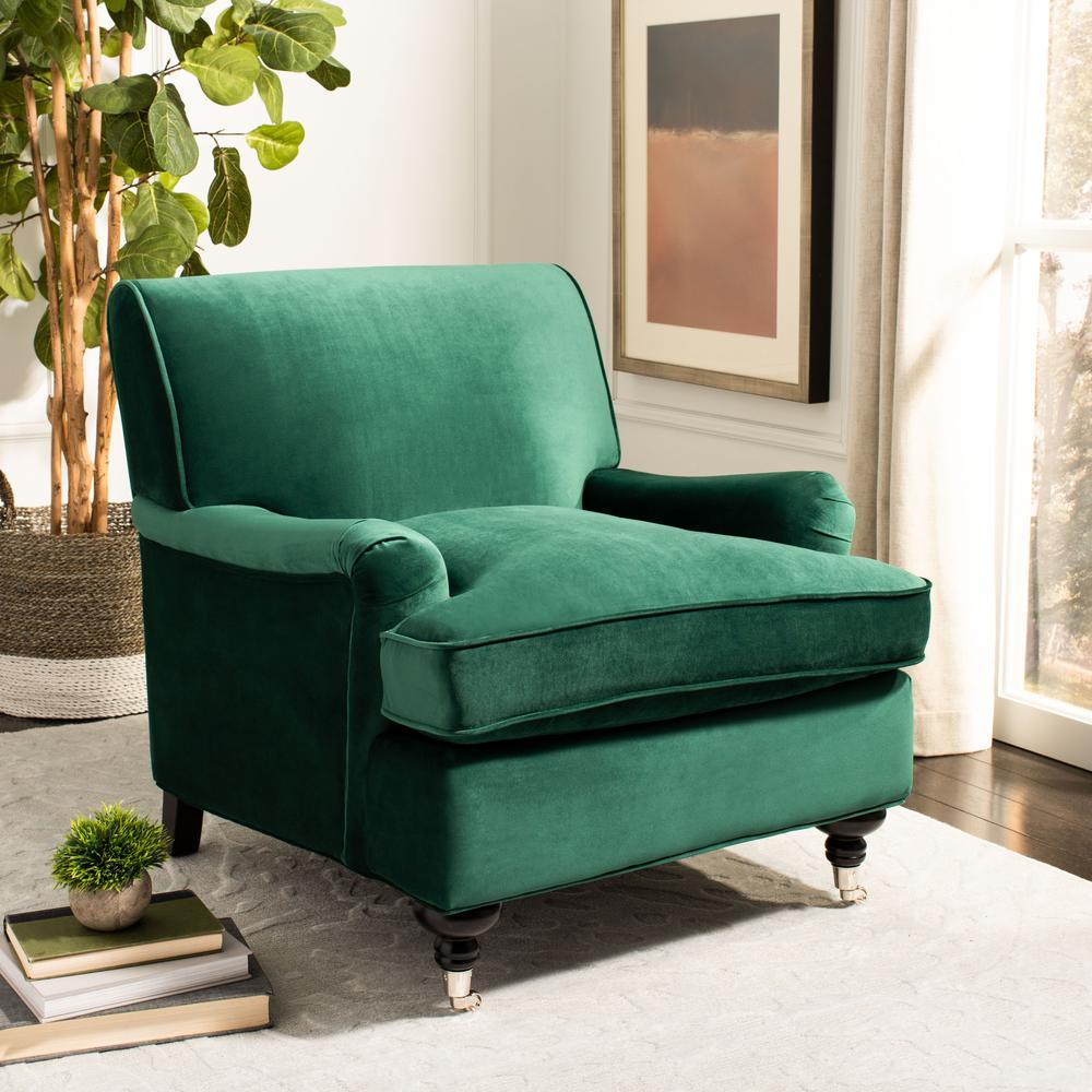 Chloe Club Chair, Emerald/Espresso. Picture 7