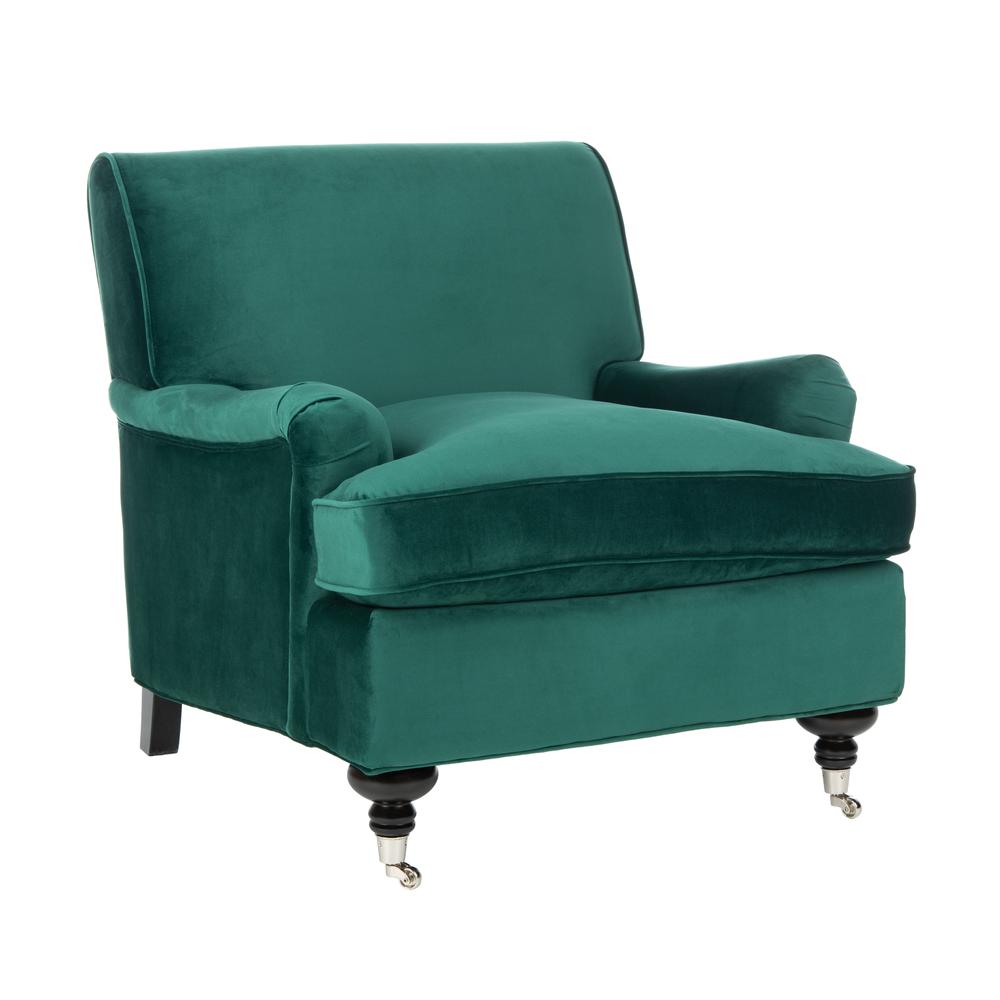 Chloe Club Chair, Emerald/Espresso. Picture 8