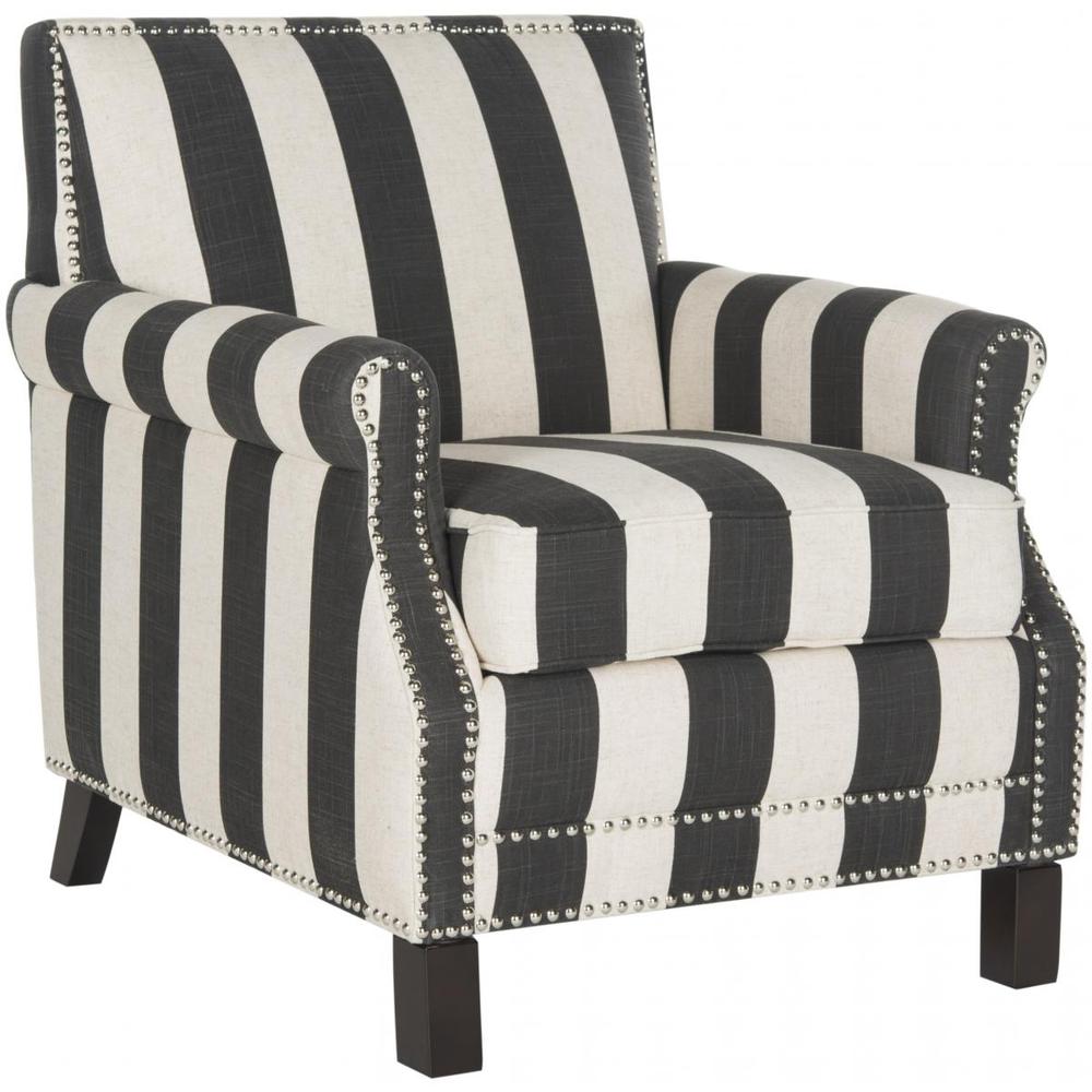 EASTON CLUB CHAIR WITH AWNING STRIPES - SILVER NAIL HEADS, MCR4572H. The main picture.