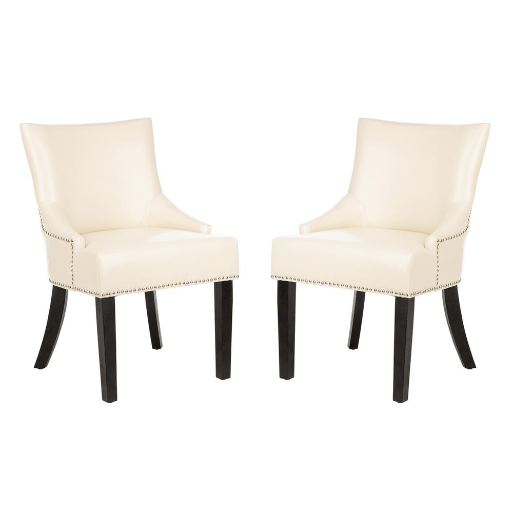 LOTUS 19''H KD SIDE CHAIR (SET OF 2) - SILVER NAIL HEADS, MCR4700B-SET2. Picture 1