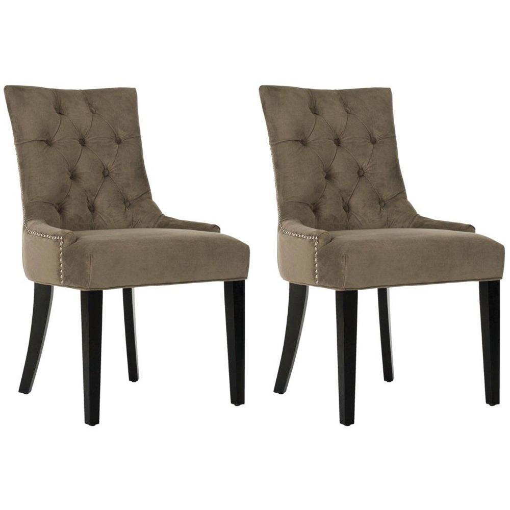 ABBY 19''H TUFTED SIDE CHAIRS (SET OF 2) - SILVER NAIL HEADS, MCR4701F-SET2. The main picture.