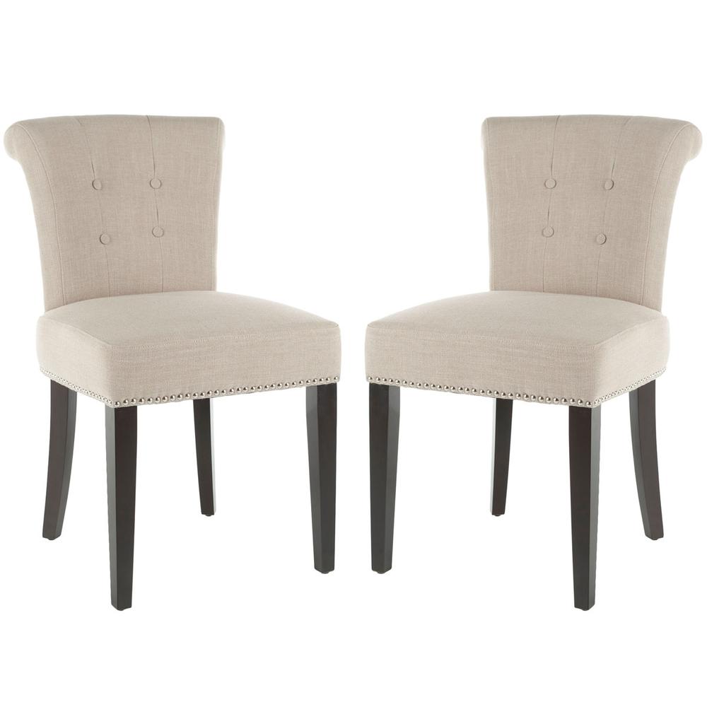SINCLAIRE 21''H KD SIDE CHAIRS (SET OF 2) - SILVER NAIL HEADS. Picture 1