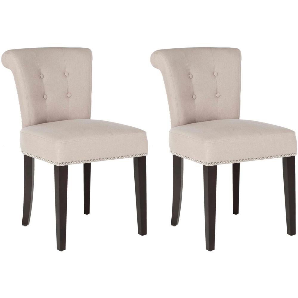 SINCLAIR 21''H  RING CHAIR (SET OF 2)  - SILVER NAIL HEADS, MCR4705B-SET2. Picture 1