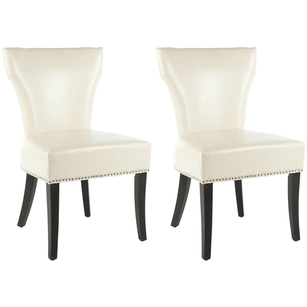 JAPPIC 22''H  KD SIDE CHAIRS (SET OF 2) - SILVER NAIL HEADS, MCR4706B-SET2. Picture 1