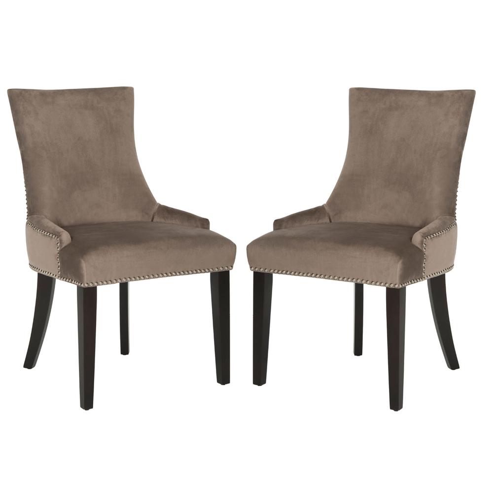 LESTER 19''H  DINING CHAIR  (SET OF 2) - NICKEL NAIL HEADD=S. Picture 1