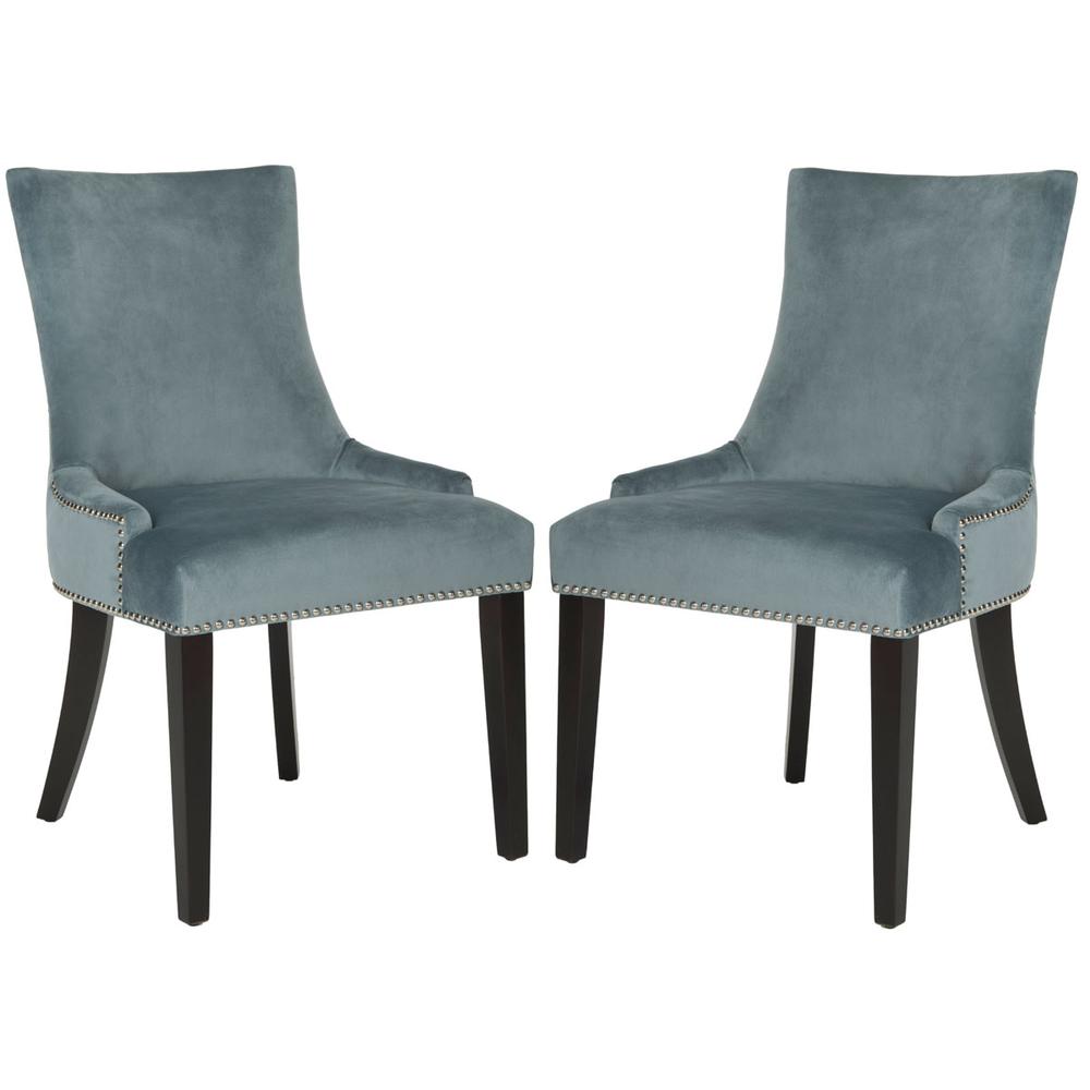 LESTER 19''H  DINING CHAIR  (SET OF 2) - SILVER NAIL HEADS, MCR4709H-SET2. Picture 1