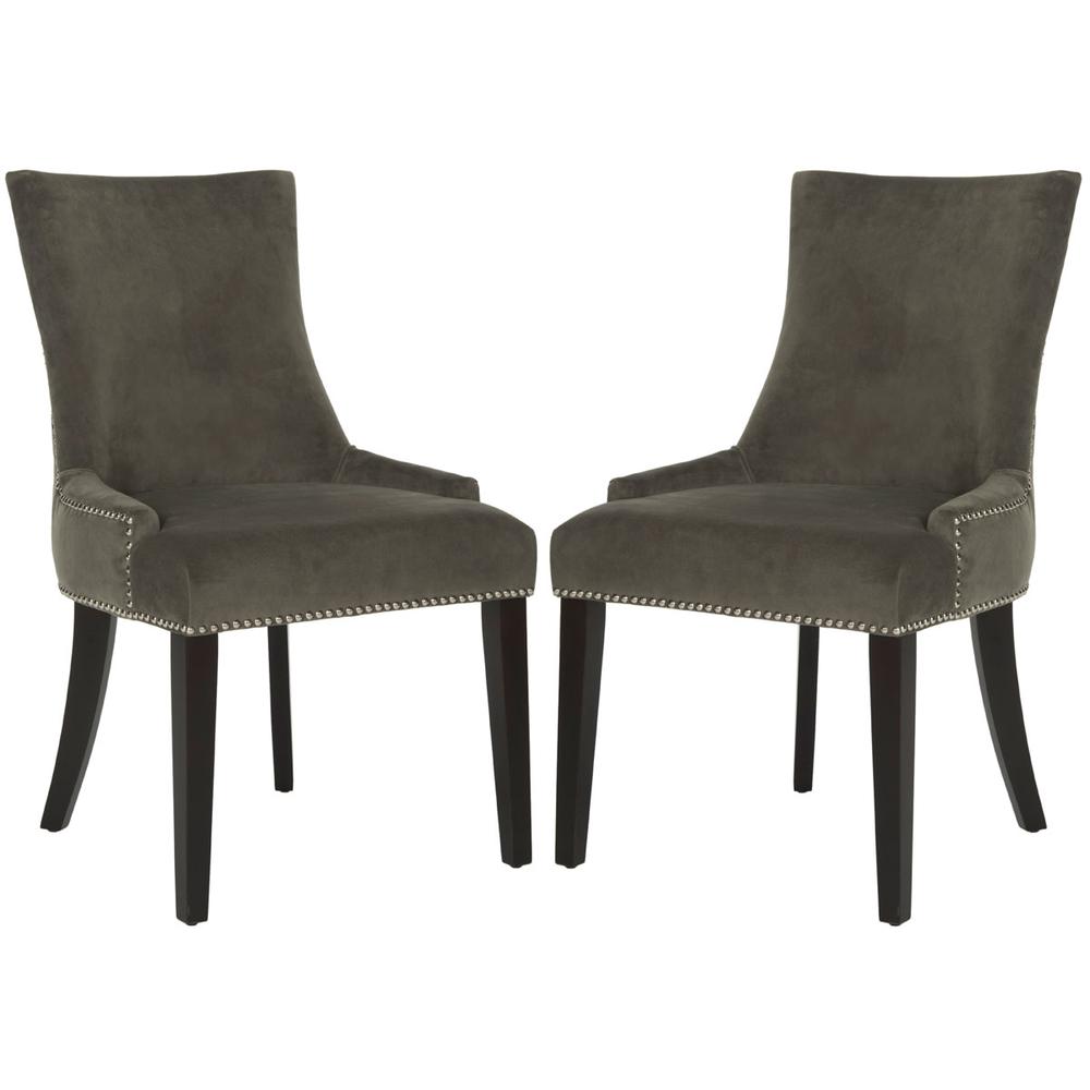 LESTER 19''H  DINING CHAIR  (SET OF 2) - SILVER NAIL HEADS, MCR4709J-SET2. Picture 1